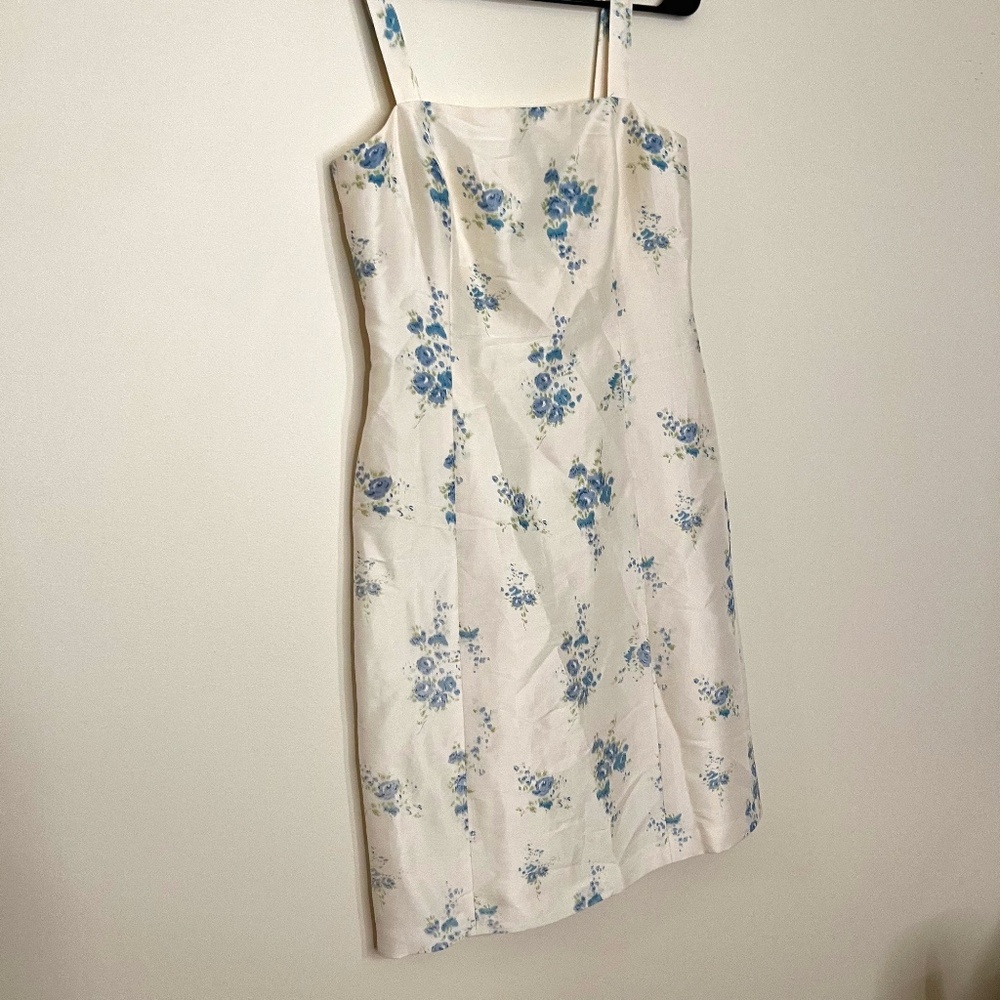 Vintage Blue Floral Mini Dress